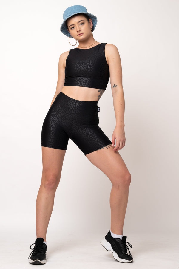 Black Exotic Touch Jag - High Waisted Booty Shorts