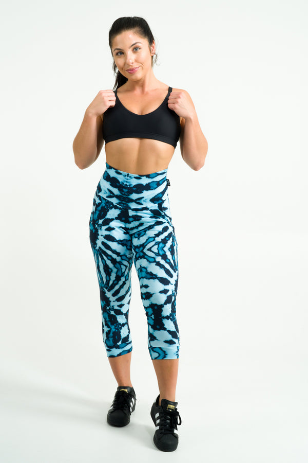 Buzzed Blue Soft To Touch - Jogger Capris W/ Pockets