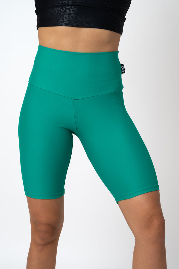 Seafoam Green Performance - High Waisted Long Shorts