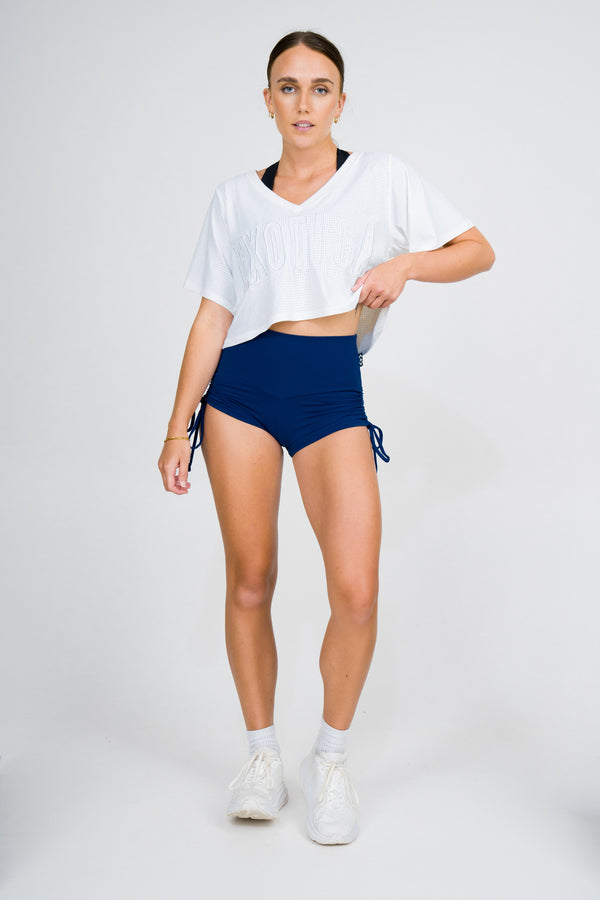 Dark Navy Body Contouring - High Waisted Tie Side Booty Shorts