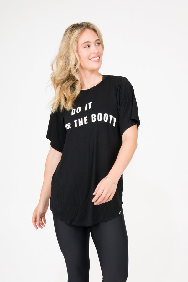 Do It For The Booty Black Slinky To Touch - Plain Boyfriend Tee