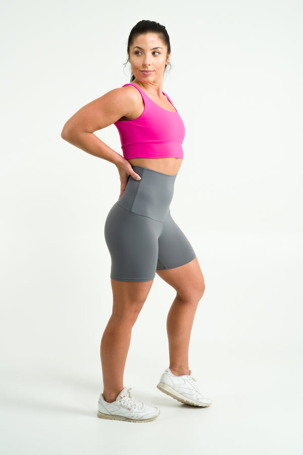 Grey Body Contouring - Extra High Waisted Booty Shorts