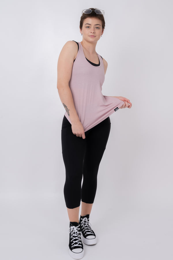 Pale Mauve Slinky To Touch - Racer Back Tank Top