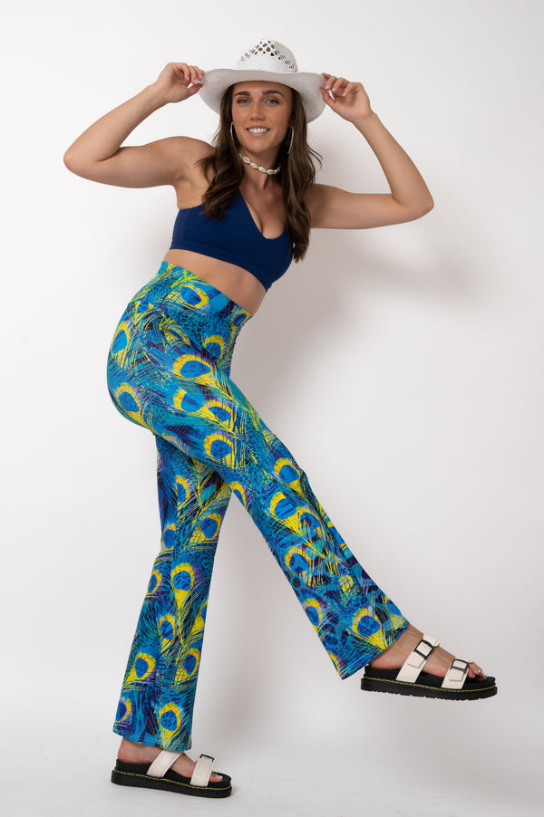 Show Off Blue Soft To Touch - High Waisted Bootleg Pant
