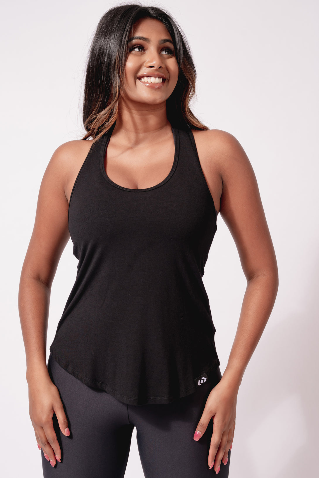 (R2W) Black Slinky To Touch - Racer Back Tank Top - Exoticathletica