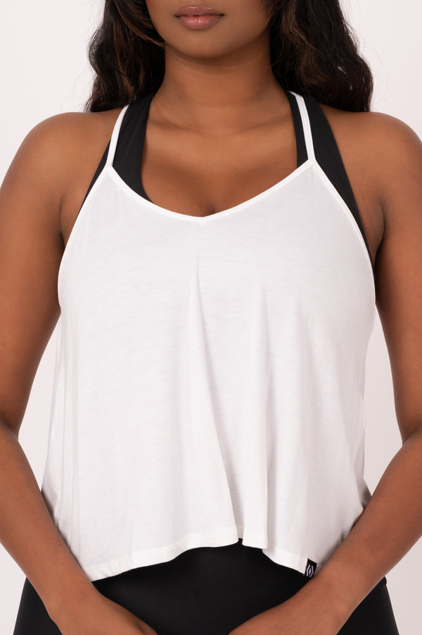 White Slinky To Touch - Cropped Singlet - Exoticathletica