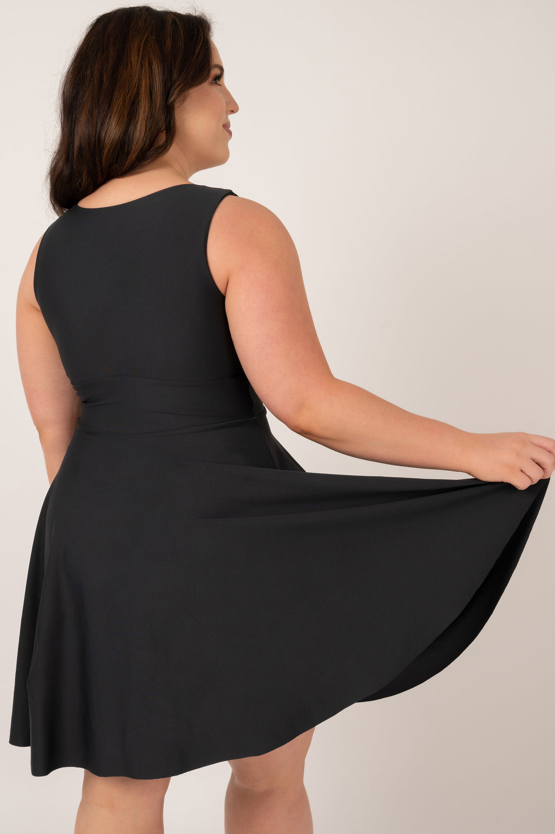 (R2W) Black Performance - Reversible Comfort Crop Mini Dress - Exoticathletica