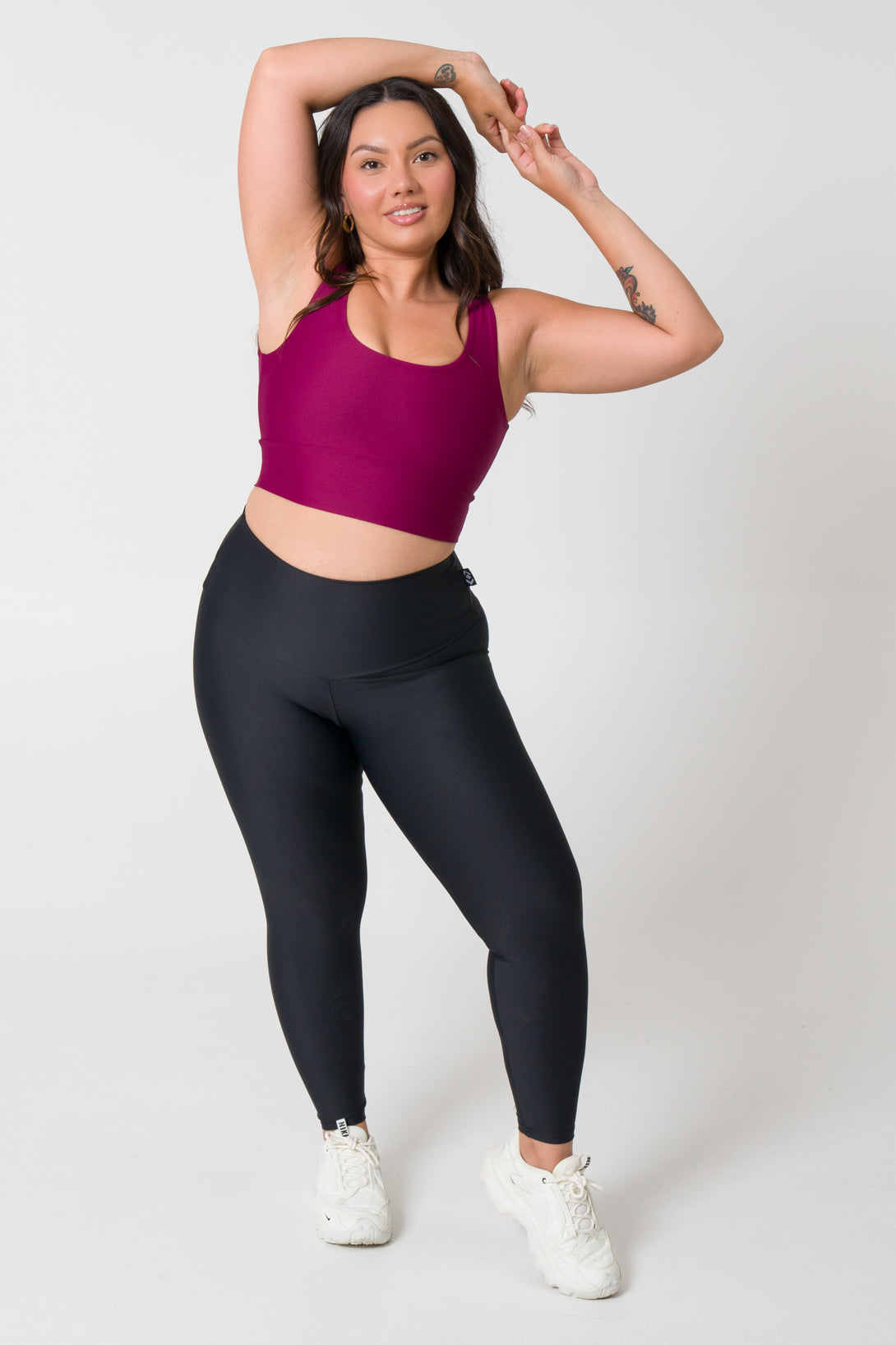 Berry scoop neck comfort crop top, offering both comfort and style for active women during workouts or casual wear."
