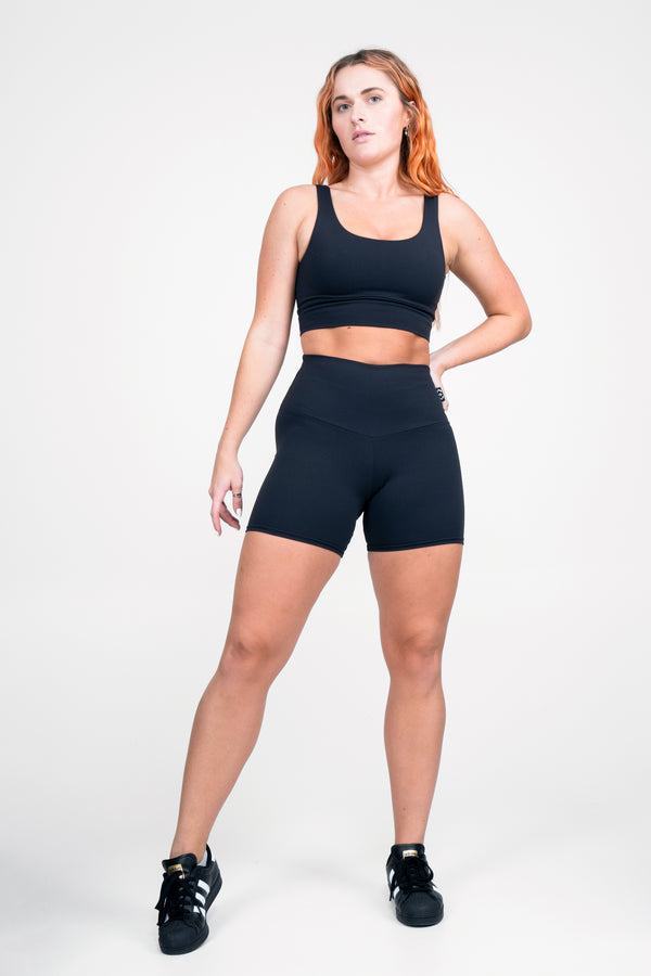 Black Body Contouring - High Waisted Booty Shorts