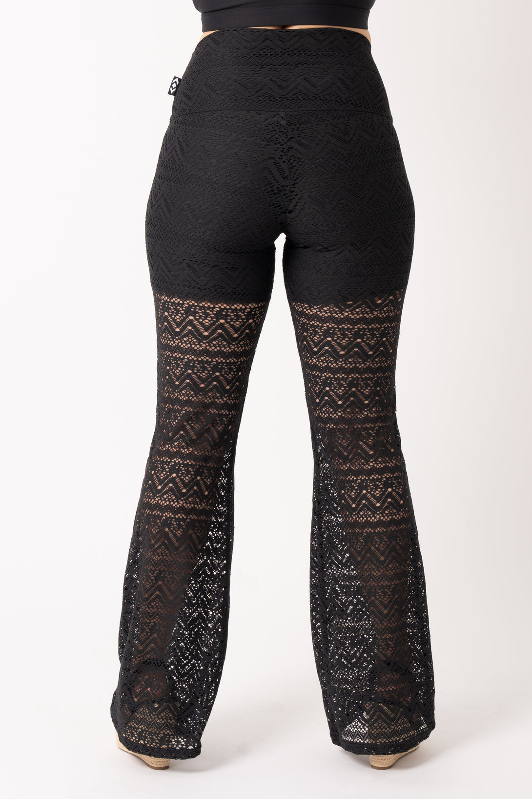 Black | High Waisted Bells | Bohemian Lace – Exoticathletica