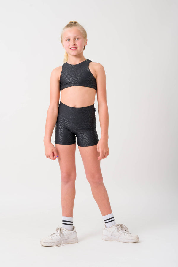 Black Exotic Touch Jag - Kids Booty Shorts