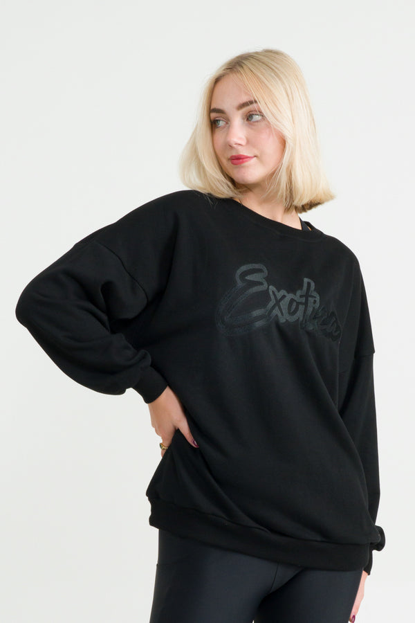 Black French Terry - Oversized Sweater