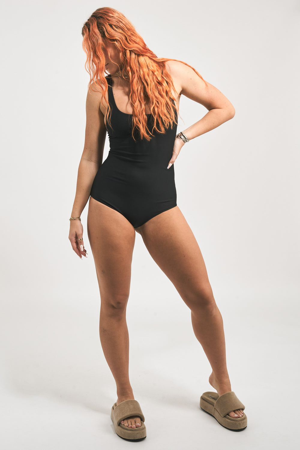 Black Performance - Cross Over One Piece w/ Extra Coverage Bottoms - Exoticathletica
