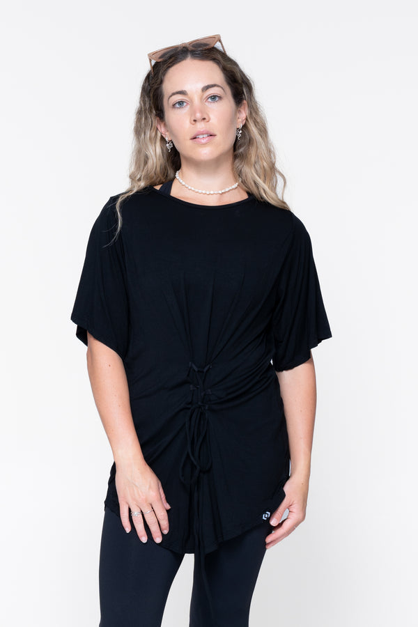 Black Slinky To Touch - Corset Front Boyfriend Tee