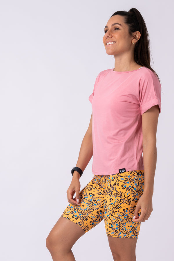 Blush Pink Slinky to Touch - Cuffed Sleeve Tee