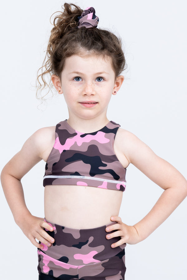 Camo Crush Pink Performance - Kids Crop Top