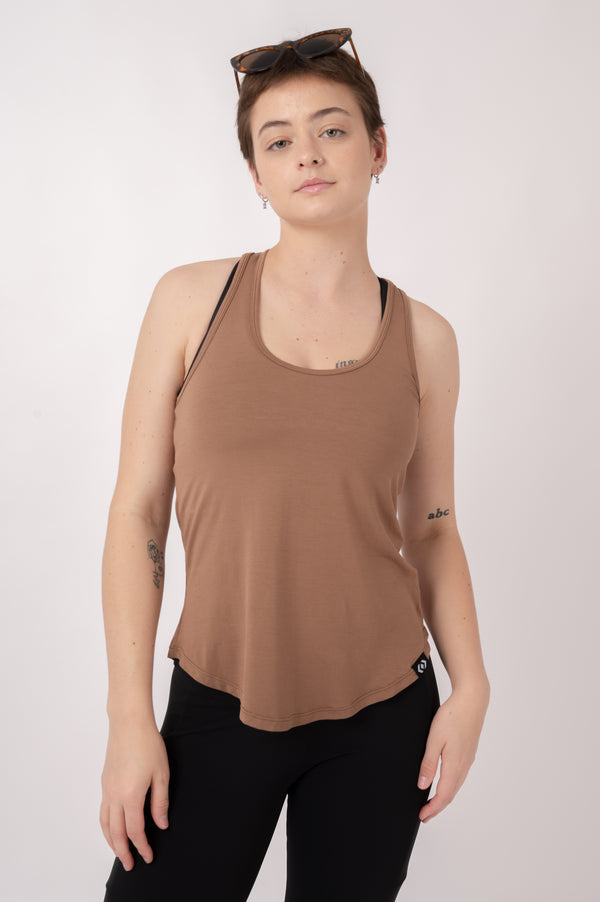 Chocolate Slinky To Touch - Racer Back Tank Top