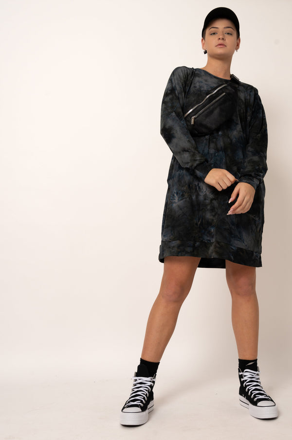 Dark and Moody Tie Dye Soft To Touch - Lazy Girl Dress Sweater
