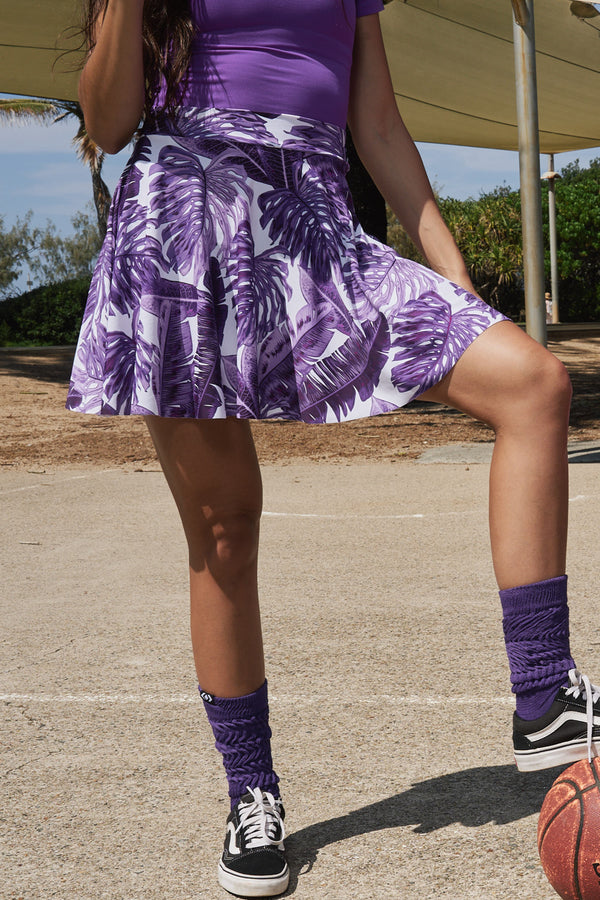 Purple - Knee Grazer Scrunchie Socks