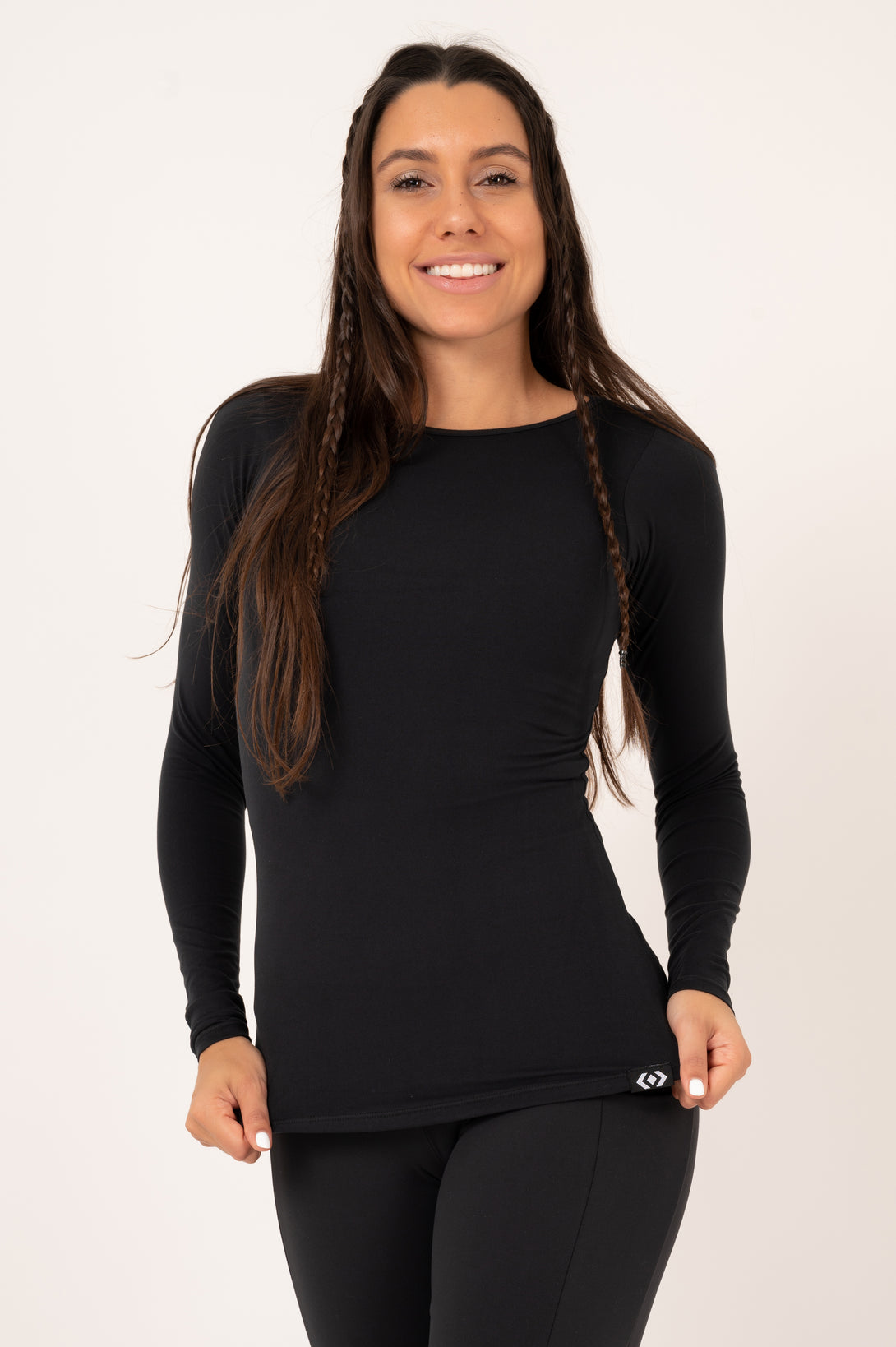 Black Soft To Touch - Fitted Long Sleeve Tee - Exoticathletica