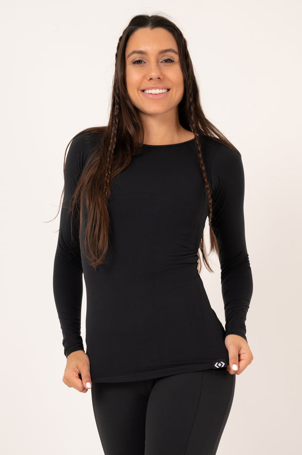 Black Soft To Touch - Fitted Long Sleeve Tee