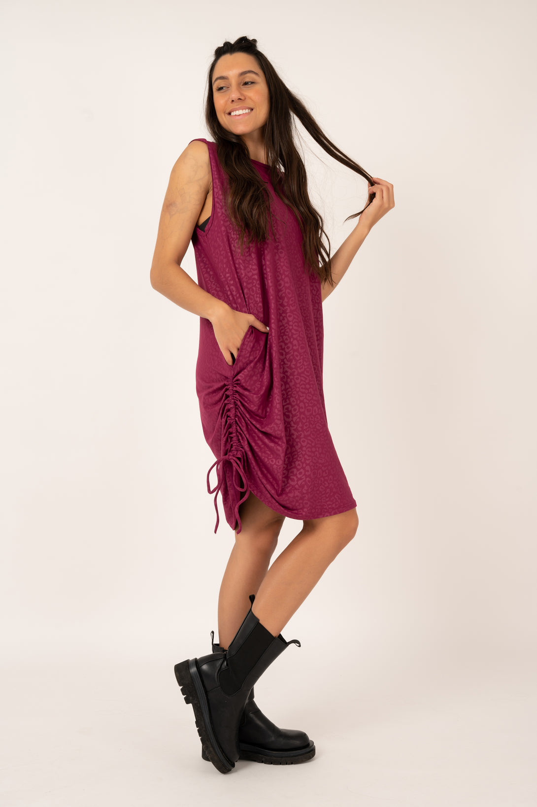 Berry Exotic Touch Jag - Lazy Girl Dress Tank - Exoticathletica