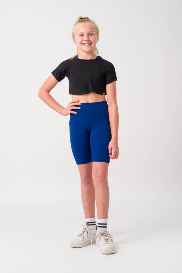 Dark Navy Body Contouring - Kids Long Shorts