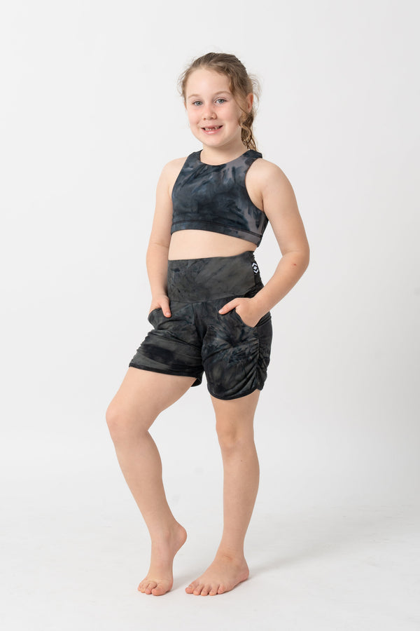 Dark and Moody Tie Dye Soft To Touch - Kids Jogger Shorts
