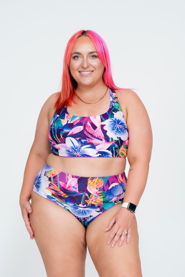 Down The Garden Path Performance - High Waisted Extra Coverage Bikini Bottoms