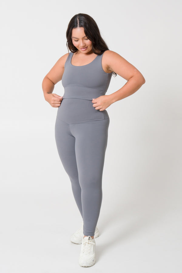 Grey Body Contouring - Extra High Waisted Leggings