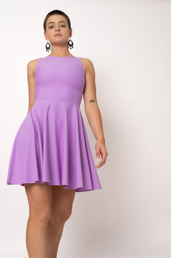 Pastel Purple Performance - Reversible Comfort Crop Mini Dress