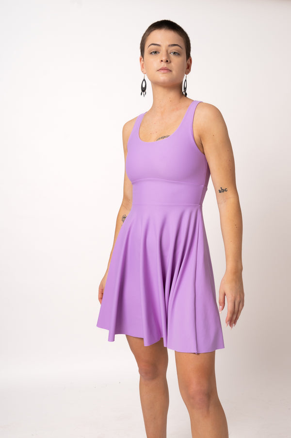 Pastel Purple Performance - Scoop Neck Comfort Crop Mini Dress