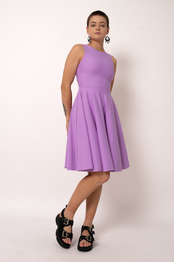 Pastel Purple Performance - Reversible Comfort Crop Midi Dress
