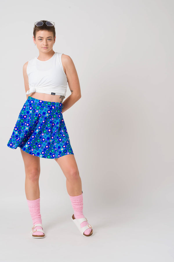Lost In Translation Silky - Narrow Waisted Mini Skater Skirt