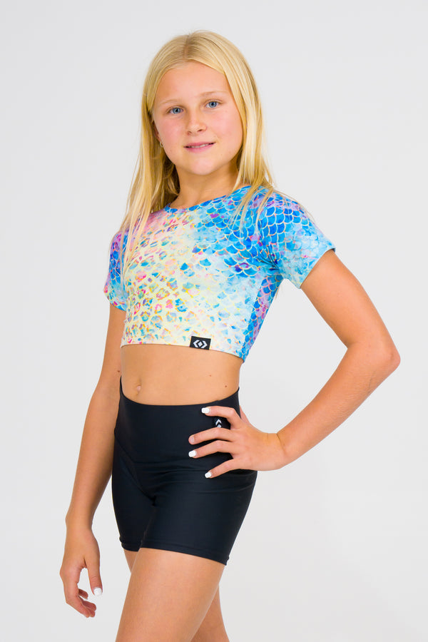 Mermaid Jag Soft To Touch - Kids Fitted Cropped Tee