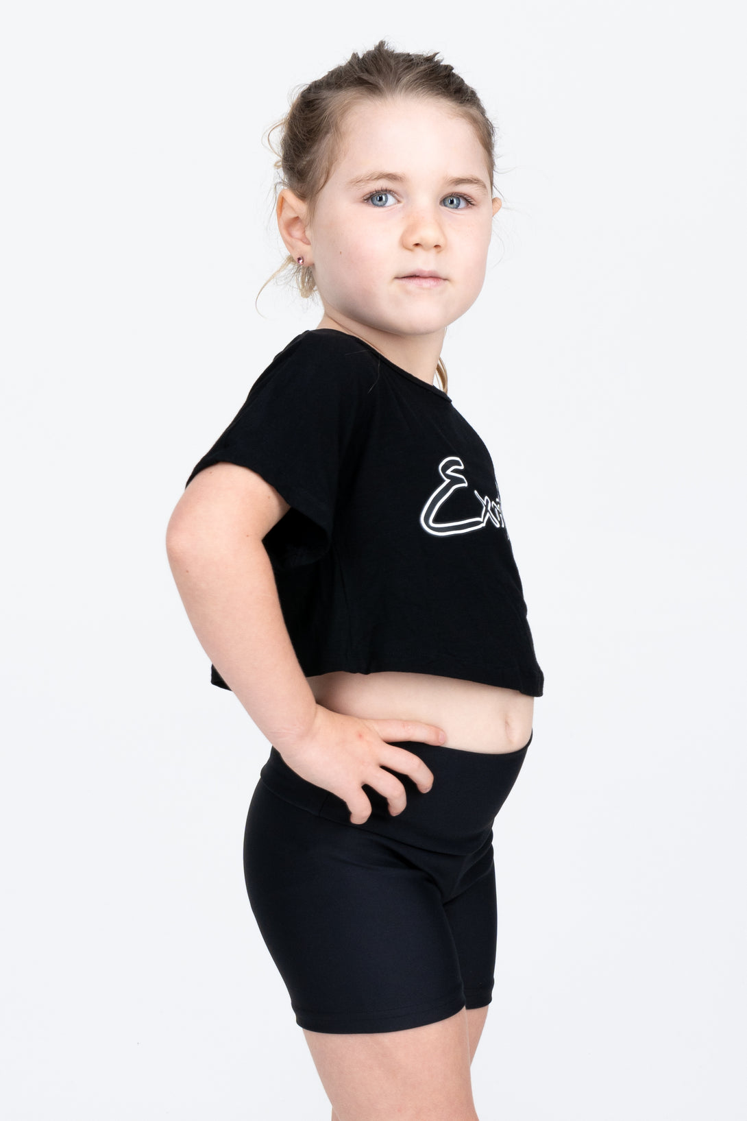 Black Slinky To Touch - Kids Exotica Cropped Tee - Exoticathletica