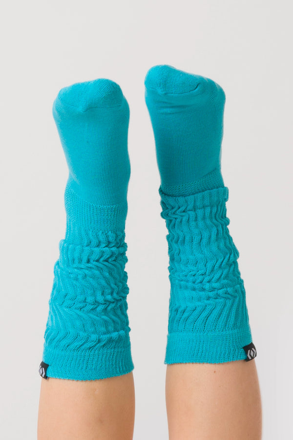 Pastel Blue - Knee Grazer Scrunchie Socks