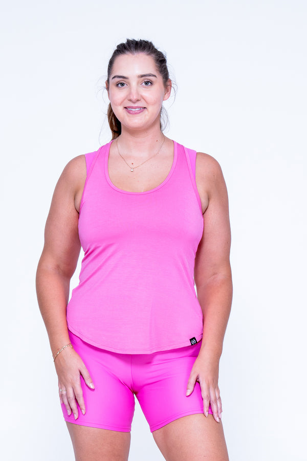 Pink Slinky To Touch - Racer Back Tank Top