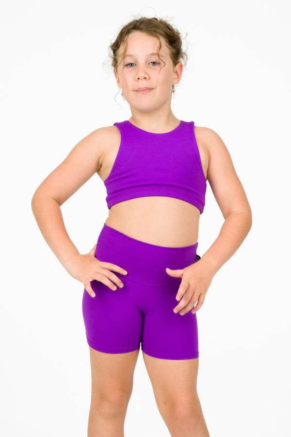 Purple Body Contouring - Kids Crop Top