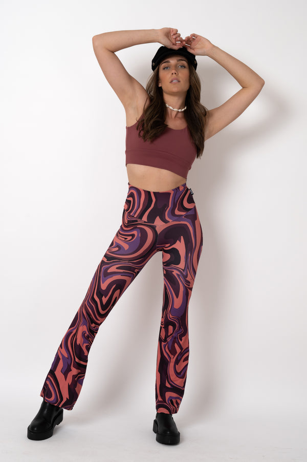 Stay Wavy Baby Berry Soft To Touch - High Waisted Bootleg Pant