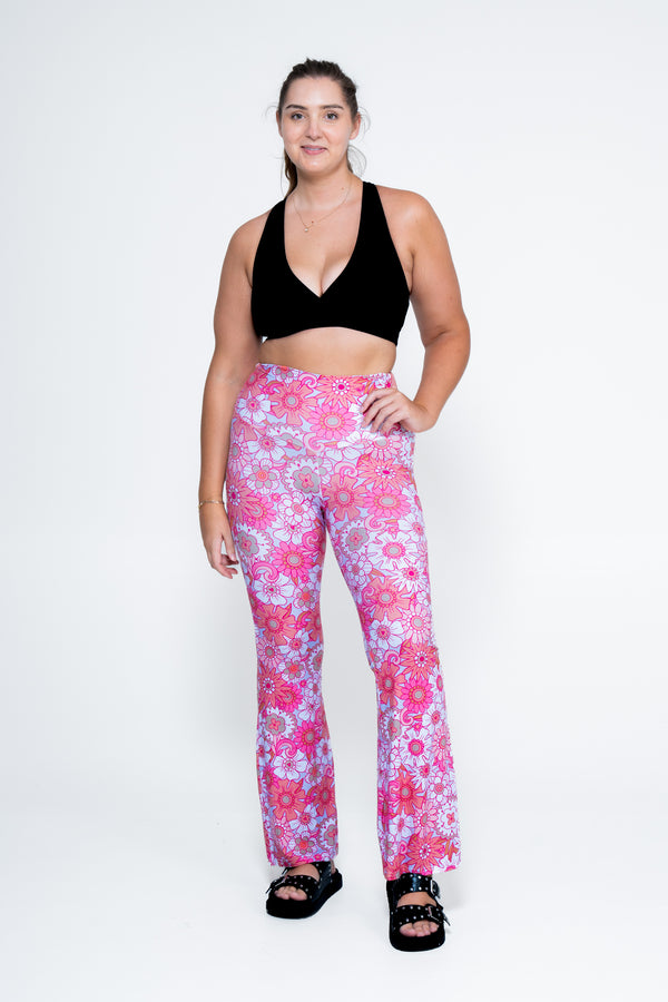 Serendipity Pink Soft To Touch - High Waisted Bootleg Pant