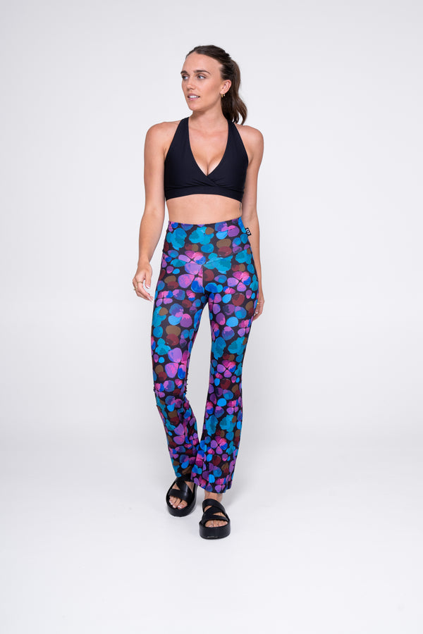 Try Your Luck Blue Soft To Touch - High Waisted Bootleg Pant