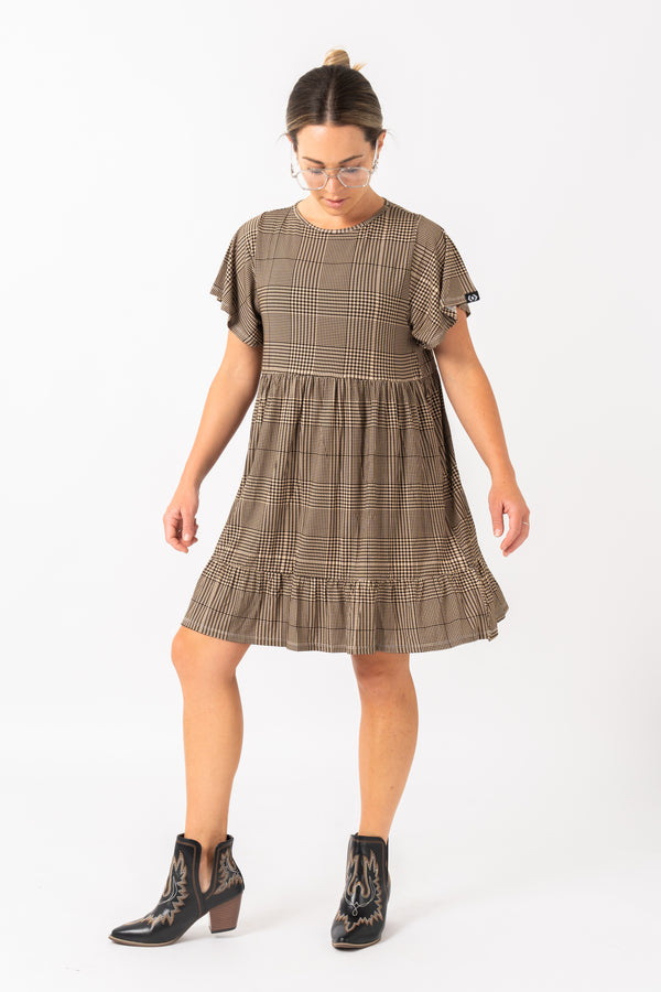 Tweedy Babe Slinky To Touch - Baby Doll Tiered Mini Dress