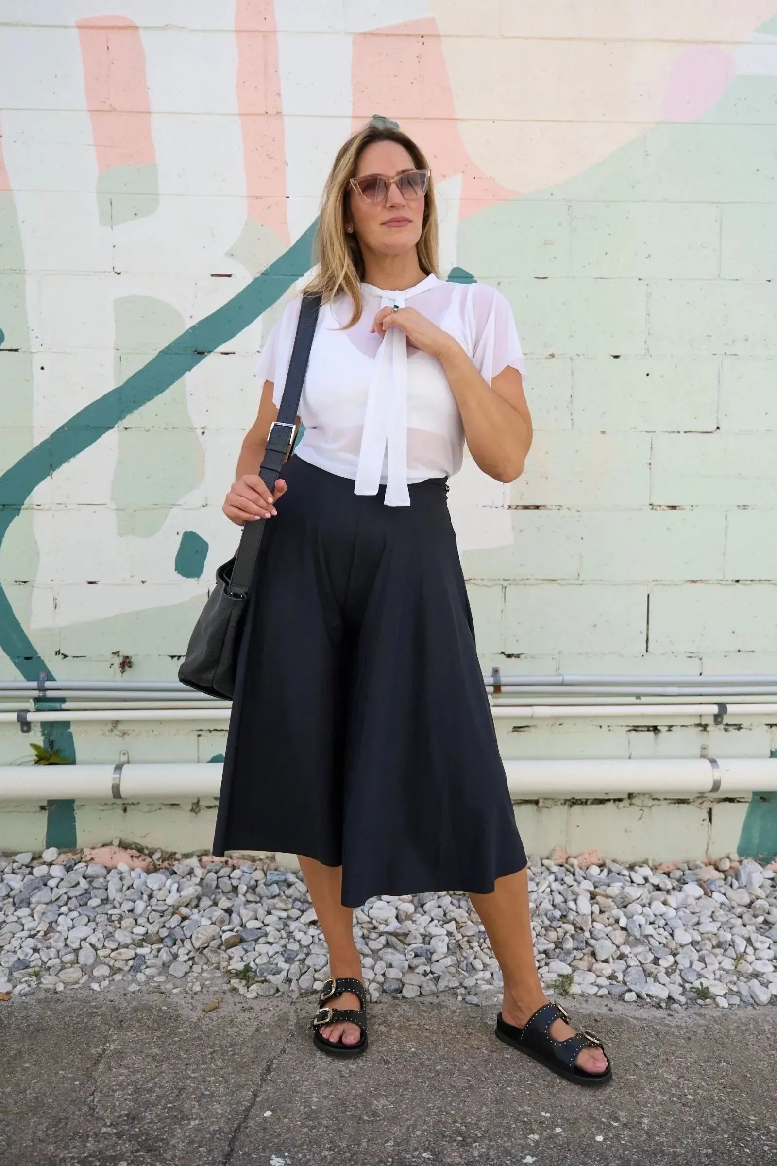 Net Boss Bish Blouse W/ Flutter Sleeve - White-Activewear-Exoticathletica