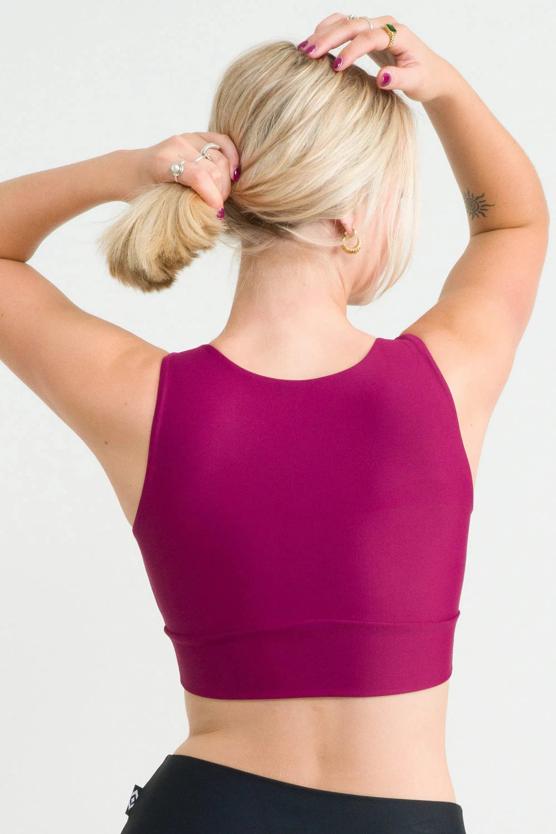 Performance Reversible Comfort Crop Top - Berry-Activewear-Exoticathletica