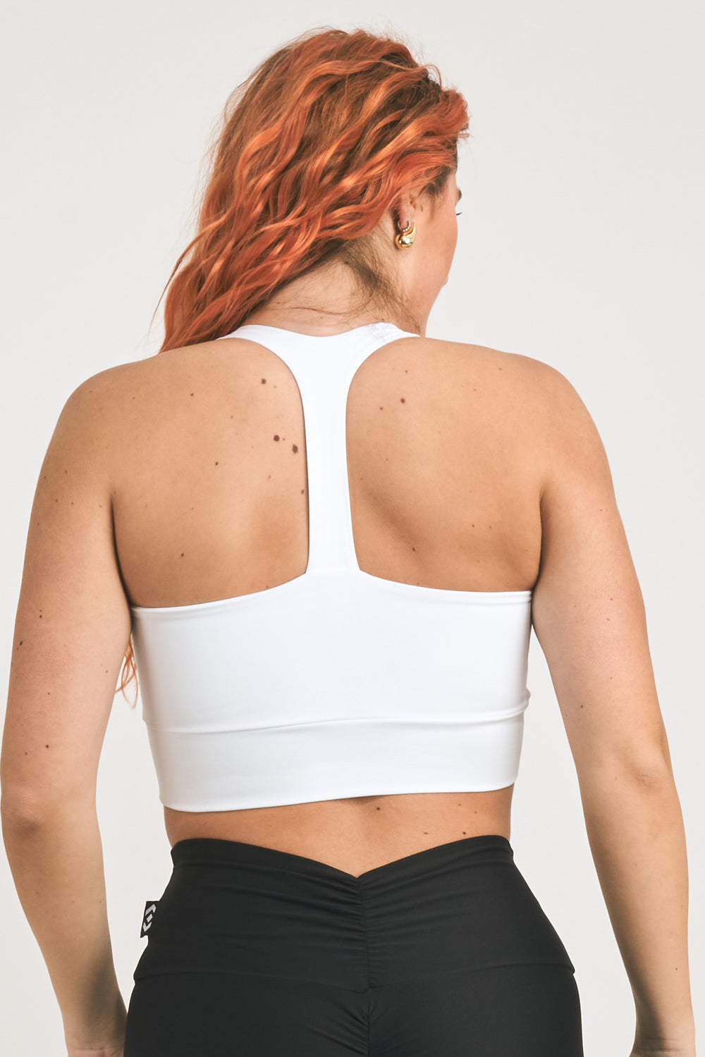 White Body Contouring - T Back Comfort Crop Top