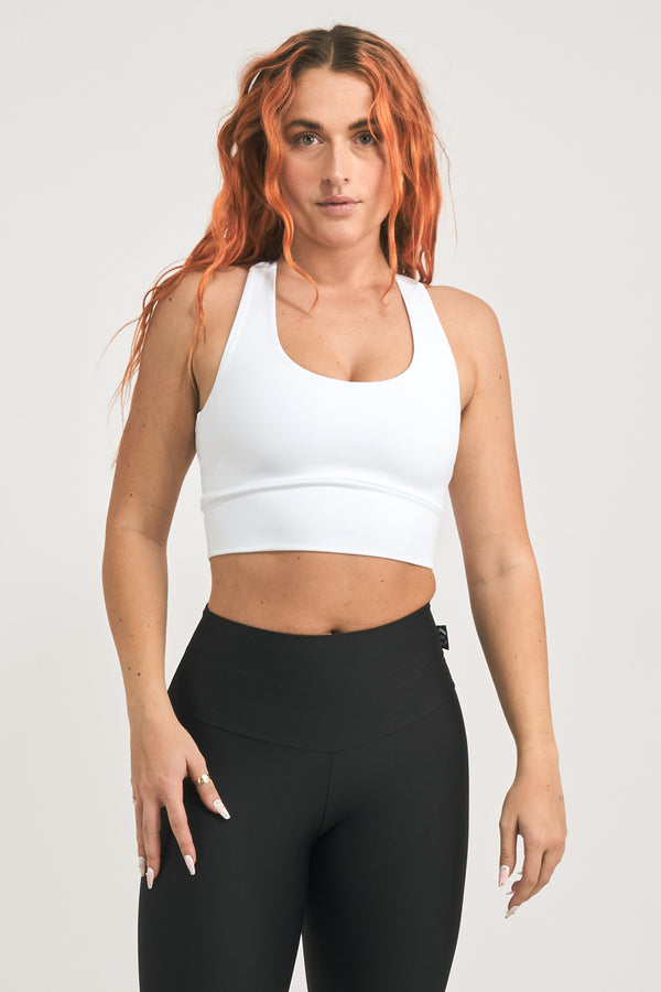 White Body Contouring - T Back Comfort Crop Top