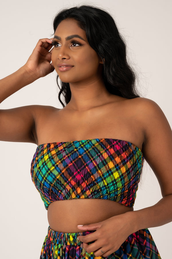 Such A Tart-An Two Slinky To Touch - Shirred Bandeau Top