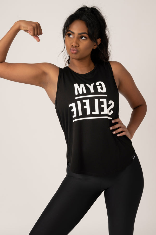 Gym Selfie Black Slinky To Touch - Muscle Back Tank