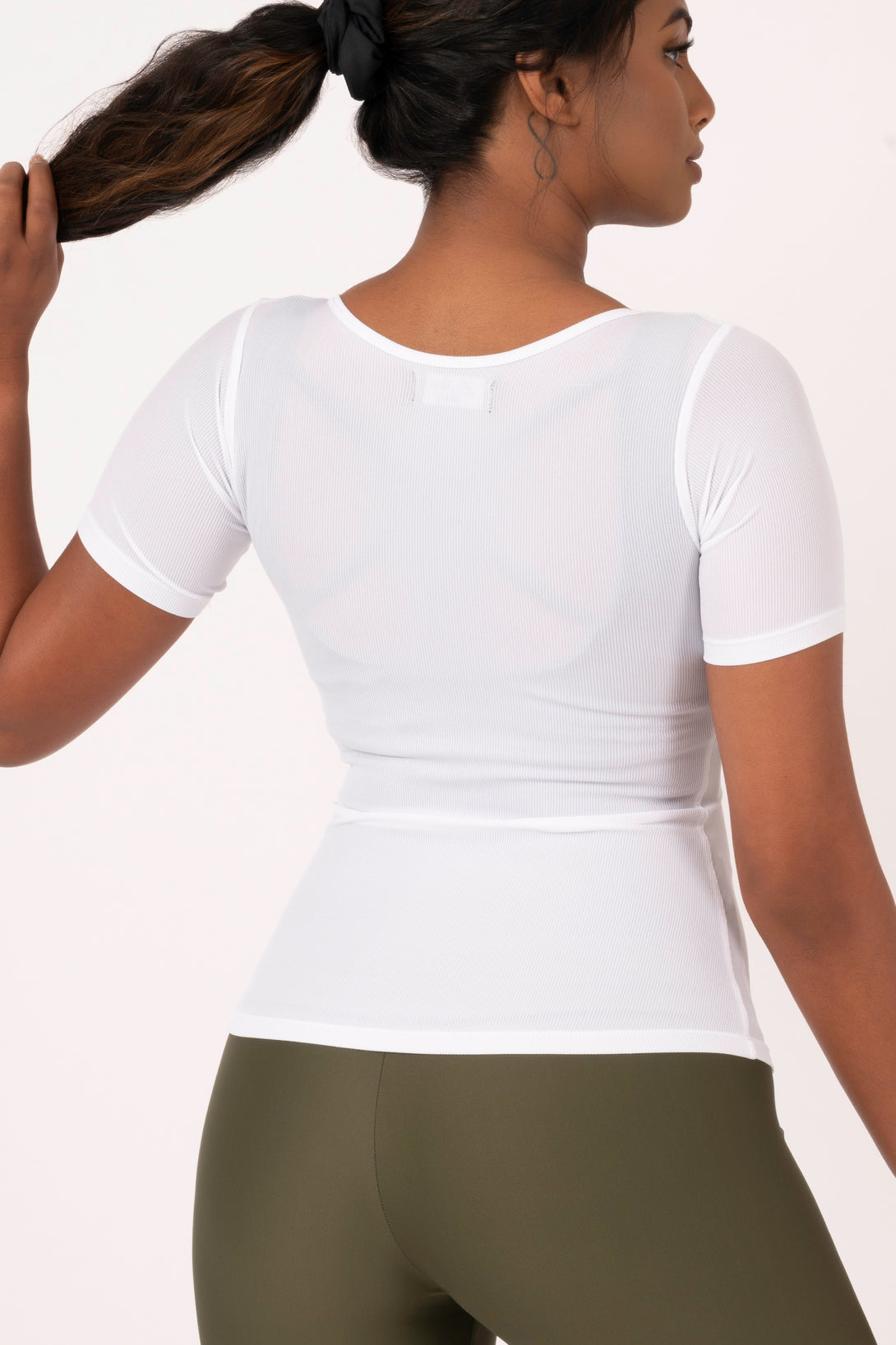 White Rib Knit - Fitted Tee - Exoticathletica